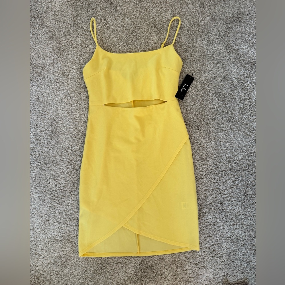 Lulus Yellow Bodycon Midi Dress – Size Medium – NWT